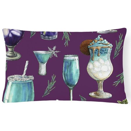 JENSENDISTRIBUTIONSERVICES Drinks & Cocktails Purple Canvas Fabric Decorative Pillow MI2550676